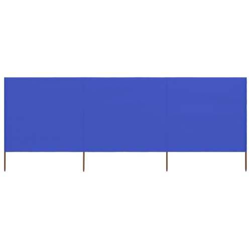 Vjetrobran s 3 panela od tkanine 400 x 120 cm azurno plavi