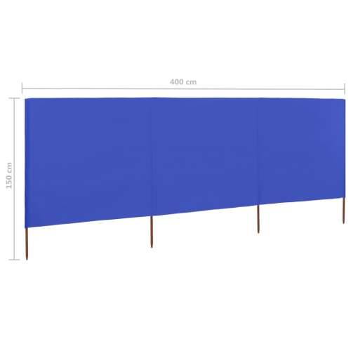 Vjetrobran s 3 panela od tkanine 400 x 120 cm azurno plavi Cijena