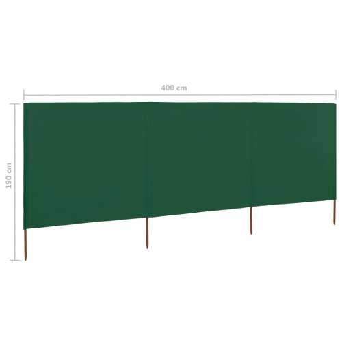 Vjetrobran s 3 panela od tkanine 400 x 160 cm zeleni - Zelena 400 x 160 cm 1 Cijena