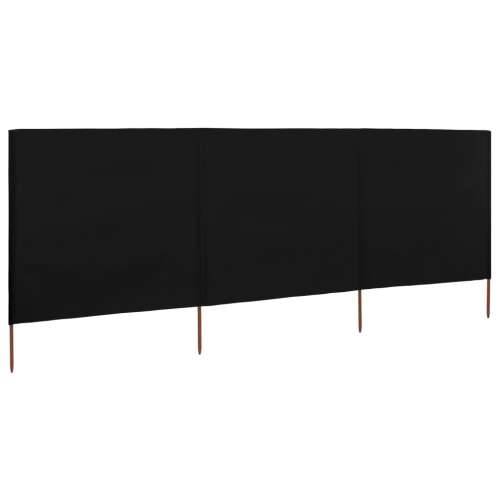 Vjetrobran s 3 panela od tkanine 400 x 160 cm crni - Crna 400 x 160 cm 1 Cijena