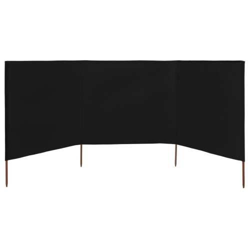 Vjetrobran s 3 panela od tkanine 400 x 160 cm crni - Crna 400 x 160 cm 1 Cijena