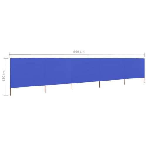 Vjetrobran s 5 panela od tkanine 600 x 80 cm azurno plavi Cijena