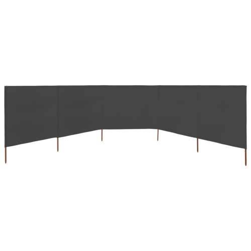 Vjetrobran s 5 panela od tkanine 600 x 120 cm antracit - Antracit 600 x 120 cm 1 Cijena