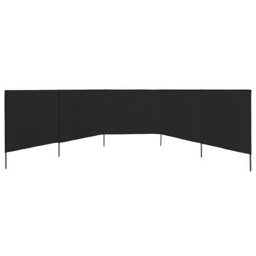 Vjetrobran s 5 panela od tkanine 600 x 120 cm crni - Crna 600 x 120 cm 1 Cijena