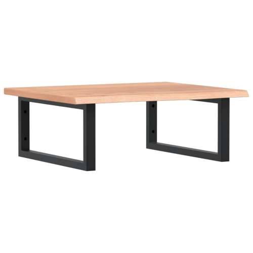 Zidna polica za Lavabo - Umivaonik od čelika i masivne hrastovine - svijetlo smeđa i crna 60 x 50 x 2 cm 1 Pravokutno Cijena