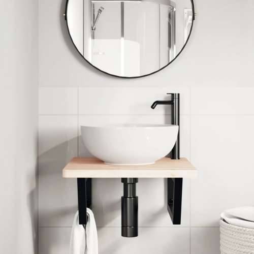 Nosači polica za Lavabo - Umivaonik 2 kom crni trapezni čelični - Crna 20 x 45 cm 1 Trapez Cijena