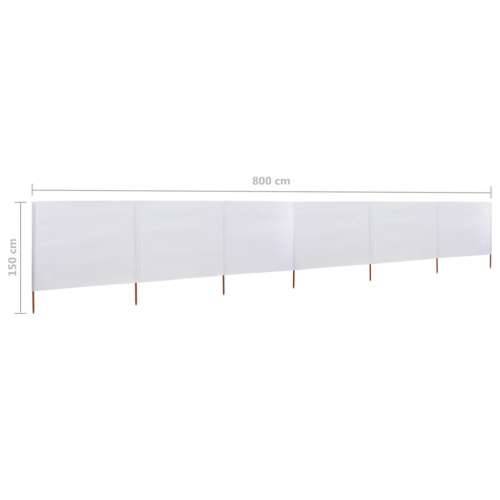 Vjetrobran sa 6 panela od tkanine 800 x 120 cm pješčano bijeli Cijena