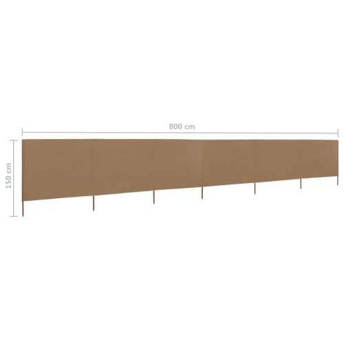 Vjetrobran sa 6 panela od tkanine 800 x 120 cm smeđe-sivi - Sivo-smeđa 800 x 120 cm 1 Cijena