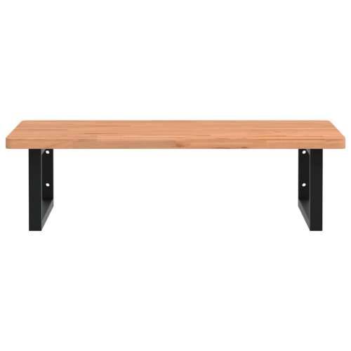 Zidna polica za Lavabo - Umivaonik od čelika i masivne bukovine - Crna 80 x 55 x 2.5 cm 1 Pravokutno Cijena