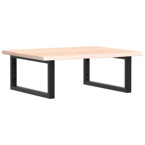 Zidna polica za Lavabo - Umivaonik od čelika i masivne hrastovine - Smeđa i crna 60 x 50 x 2 cm 1 Pravokutno Cijena