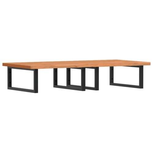 Zidna polica za Lavabo - Umivaonik od čelika i masivne bukovine - Crna 115 x 55 x 2.5 cm 1 Pravokutno Cijena