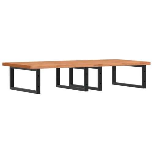 Zidna polica za Lavabo - Umivaonik od čelika i masivne bukovine - Crna 115 x 55 x 2.5 cm 1 Pravokutno Cijena