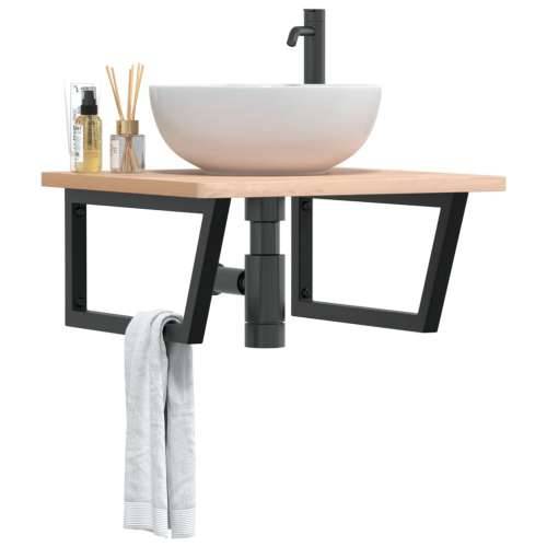 Nosači polica za Lavabo - Umivaonik 2 kom crni trapezni čelični - Crna 25 x 55 cm 1 Trapez Cijena