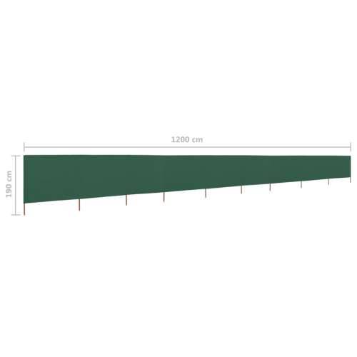 Vjetrobran s 9 panela od tkanine 1200 x 160 cm zeleni - Zelena 1200 x 160 cm 1 Cijena