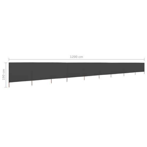 Vjetrobran s 9 panela od tkanine 1200 x 160 cm antracit - Antracit 1200 x 160 cm 1 Cijena