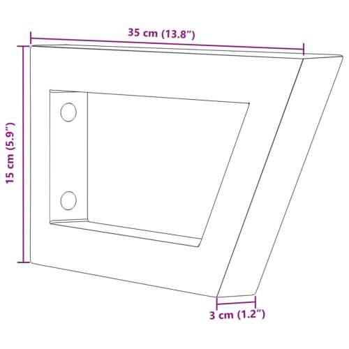 Nosači polica za Lavabo - Umivaonik 2 kom bijeli trapezni čelični - Bijela 15 x 35 cm 1 Trapez Cijena