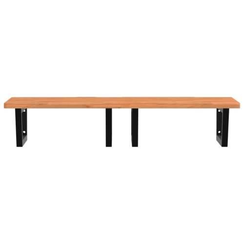 Zidna polica za Lavabo - Umivaonik od čelika i masivne bukovine - Crna 115 x 55 x 2.5 cm 1 Trapez Cijena