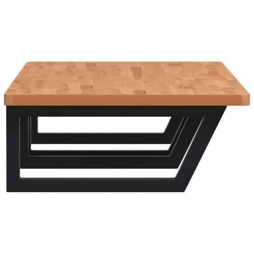 Zidna polica za Lavabo - Umivaonik od čelika i masivne bukovine - Crna 115 x 55 x 2.5 cm 1 Trapez Cijena