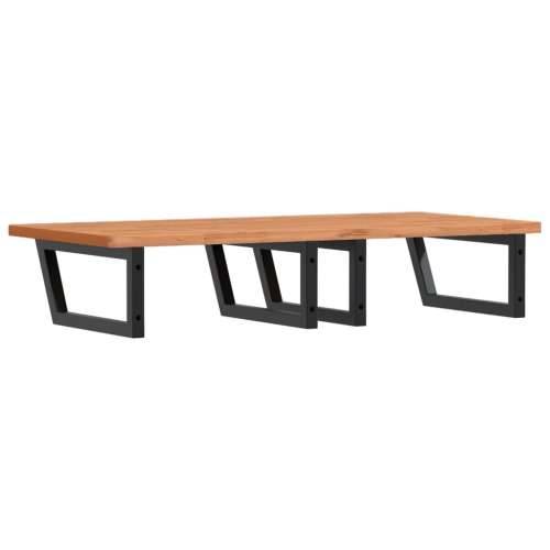 Zidna polica za Lavabo - Umivaonik od čelika i masivne bukovine - Crna 115 x 55 x 2.5 cm 1 Trapez Cijena