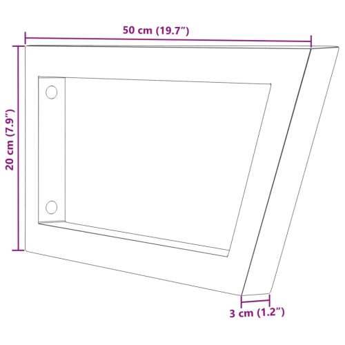 Nosači polica za Lavabo - Umivaonik 2 kom crni trapezni čelični - Crna 20 x 50 cm 1 Trapez Cijena