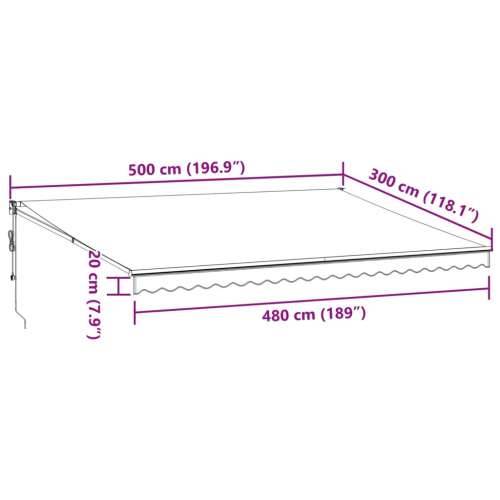 Tenda na automatsko uvlačenje smeđa 500 x 300 cm - Smeđa 500 x 300 cm 1 Cijena
