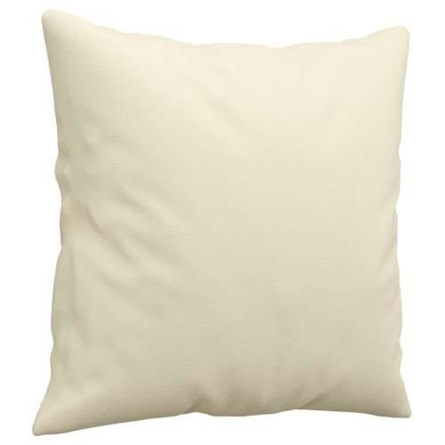 2-dijelni set sofa s jastucima krem od umjetne kože - Krema s jastučićima Cijena