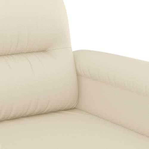 2-dijelni set sofa s jastucima krem od umjetne kože - Krema s jastučićima Cijena