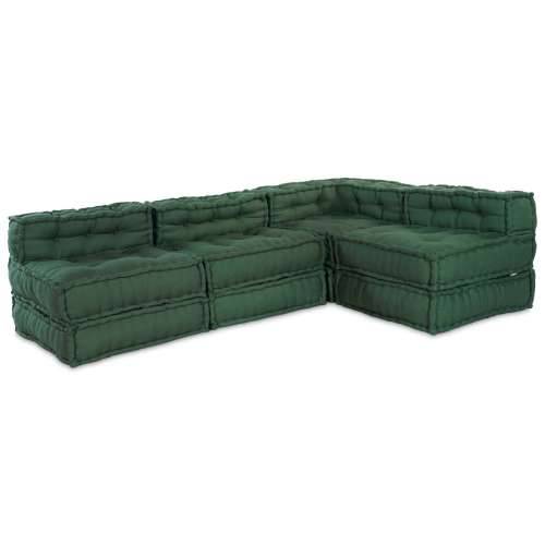 Modularni Poufs 4 kom Zelena Tkanina Cijena