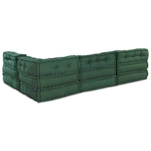 Modularni Poufs 4 kom Zelena Tkanina Cijena