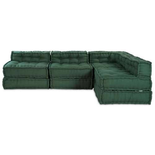 Modularni Poufs 4 kom Zelena Tkanina Cijena
