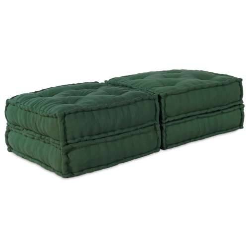 Modularni Pouf 2 kom Zelena Tkanina Cijena