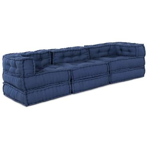 Modularni Poufovi 3 kom Indigo Tkanina Cijena