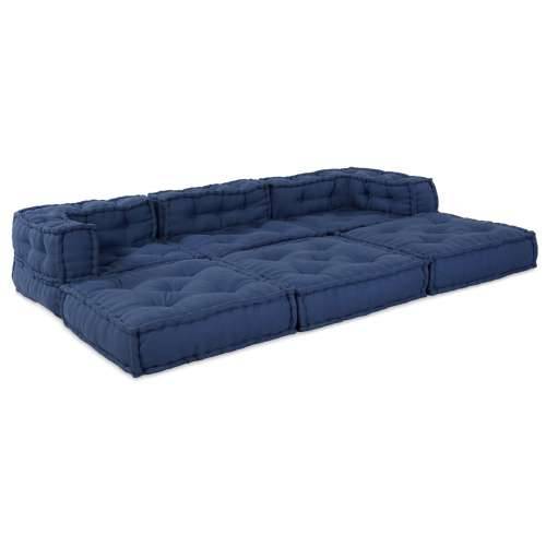 Modularni Poufovi 3 kom Indigo Tkanina Cijena