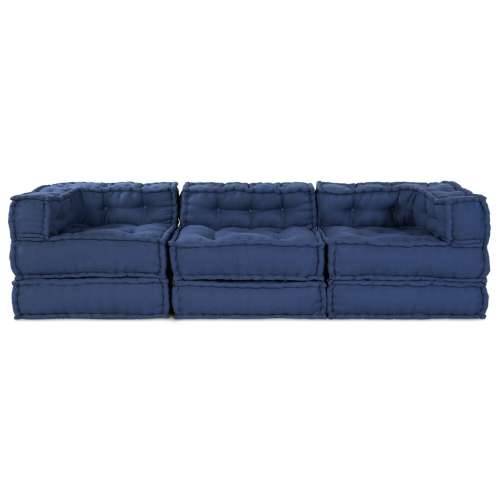 Modularni Poufovi 3 kom Indigo Tkanina Cijena