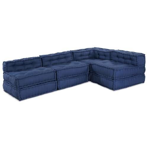 Modularni pouf - Set od 4 u indigo tkanini Cijena