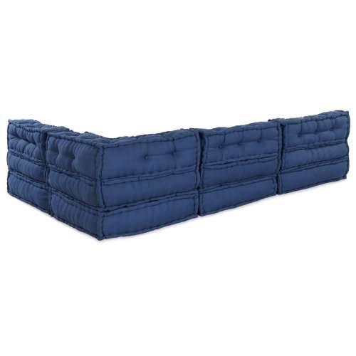 Modularni pouf - Set od 4 u indigo tkanini Cijena