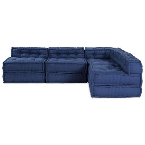 Modularni pouf - Set od 4 u indigo tkanini Cijena