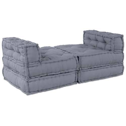 4-sjedalni modularni pouf sofa konvertibilna siva tkanina Cijena