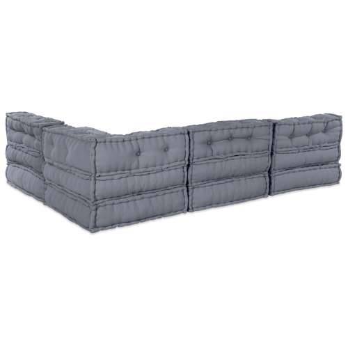 4-sjedalni modularni pouf sofa konvertibilna siva tkanina Cijena