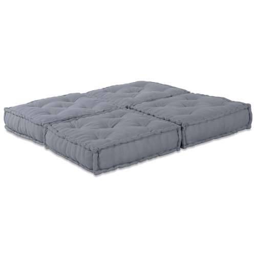 Dvosjed Modularni Pouf Sofa Konvertibilni Sivi Tkanina Cijena