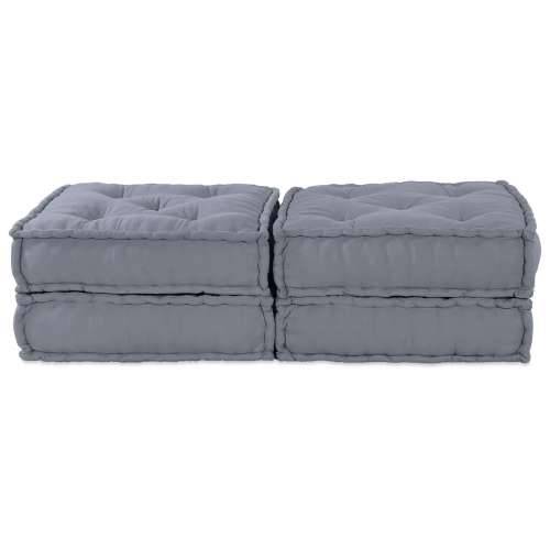 Dvosjed Modularni Pouf Sofa Konvertibilni Sivi Tkanina Cijena