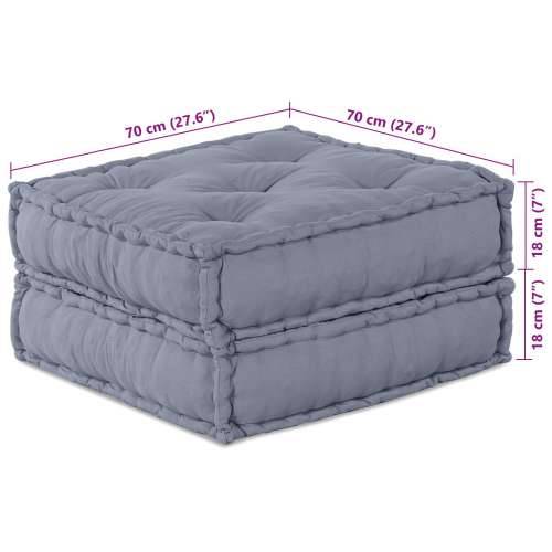 Dvosjed Modularni Pouf Sofa Konvertibilni Sivi Tkanina Cijena