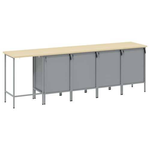 Set radnog ormara i kutne stolice od 5 dijelova, crveno, konstruirano drvo Cijena
