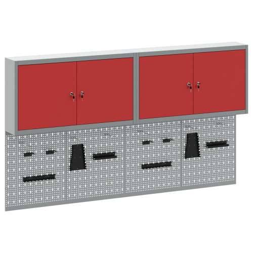 6-dijelni set ormar s alatima i panel za pribor zidna montaža crveni metal Cijena