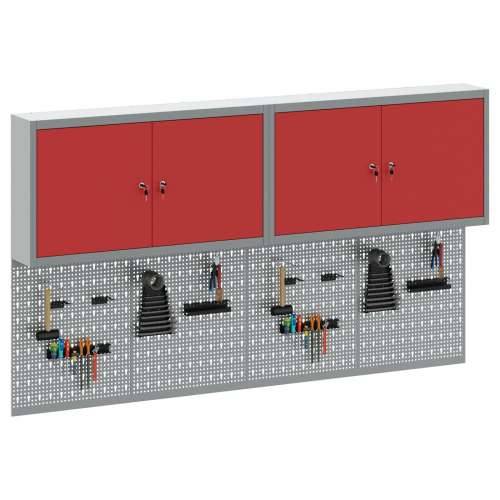 6-dijelni set ormar s alatima i panel za pribor zidna montaža crveni metal Cijena