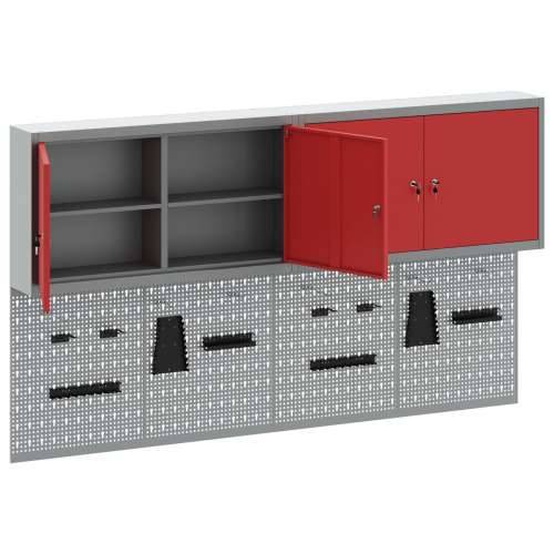 6-dijelni set ormar s alatima i panel za pribor zidna montaža crveni metal Cijena