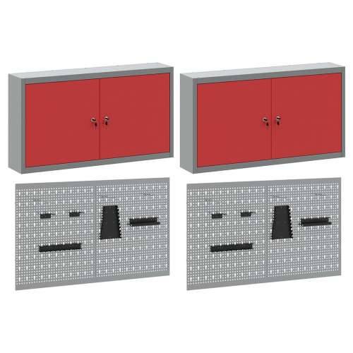 6-dijelni set ormar s alatima i panel za pribor zidna montaža crveni metal Cijena