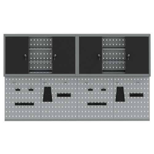 4-dijelni set ormar za alate i pegboard zidni montirani crni metal Cijena