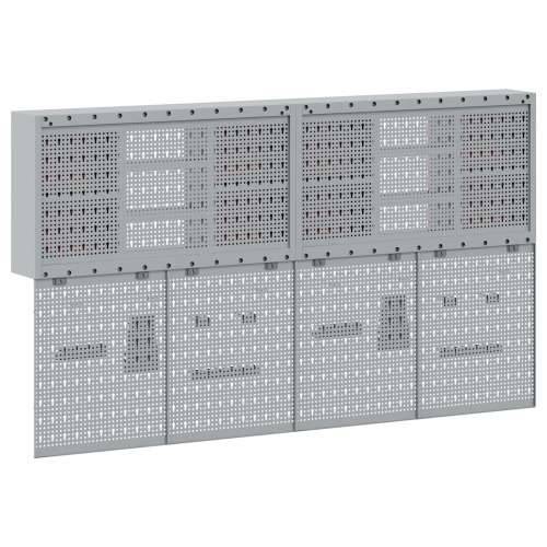 4-dijelni set ormar za alate i pegboard zidni montirani crni metal Cijena
