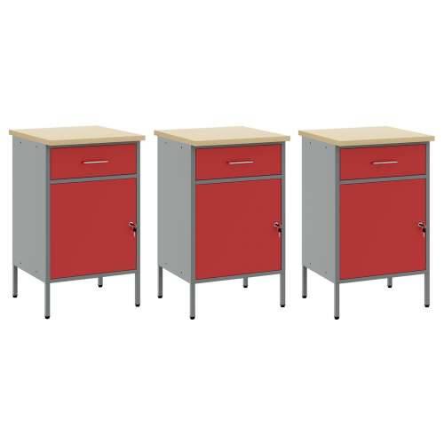 Set radnog stola od 7 komada crveni čelik Cijena
